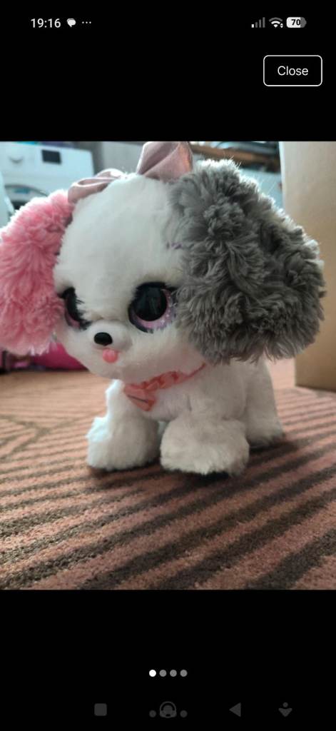 Present Pets Pups Interactiv White Plush Puppy Dog Toy