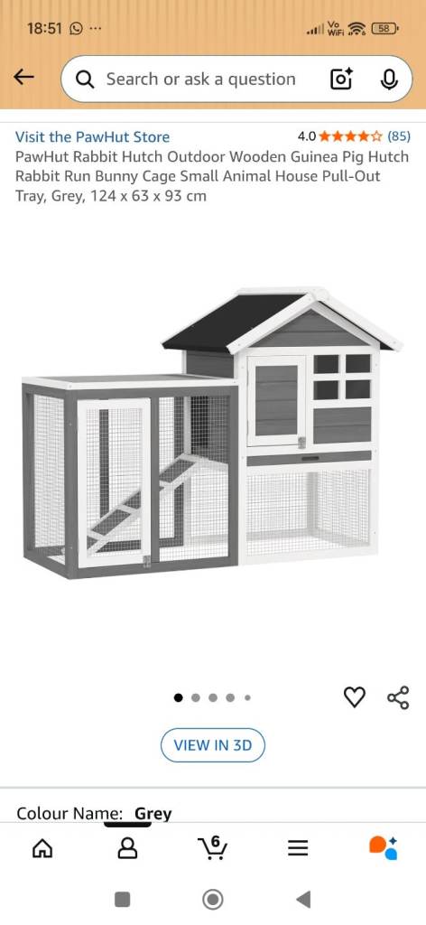 Two tier animal hutch (rabbit, guinea pig etc)