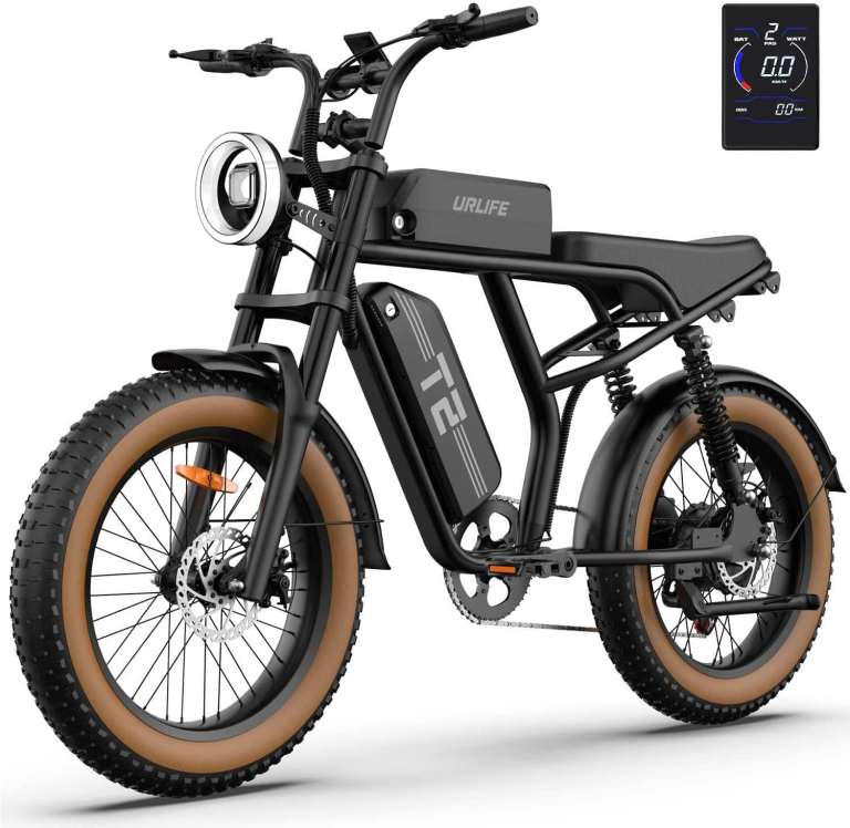 URLIFE T2 Electric Bikes, Adult Electric Bike with 48V 15.6Ah Battery, LCD Meter with 3-PAS