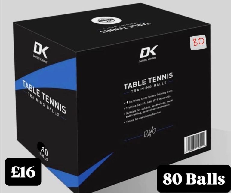 80 New DK DARIUS KNIGHT White Table Tennis Training Balls 40+