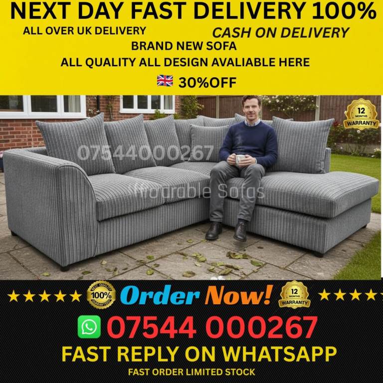 Comfort Fabric Sofa – New Condition | Delivery Can Be Arranged
