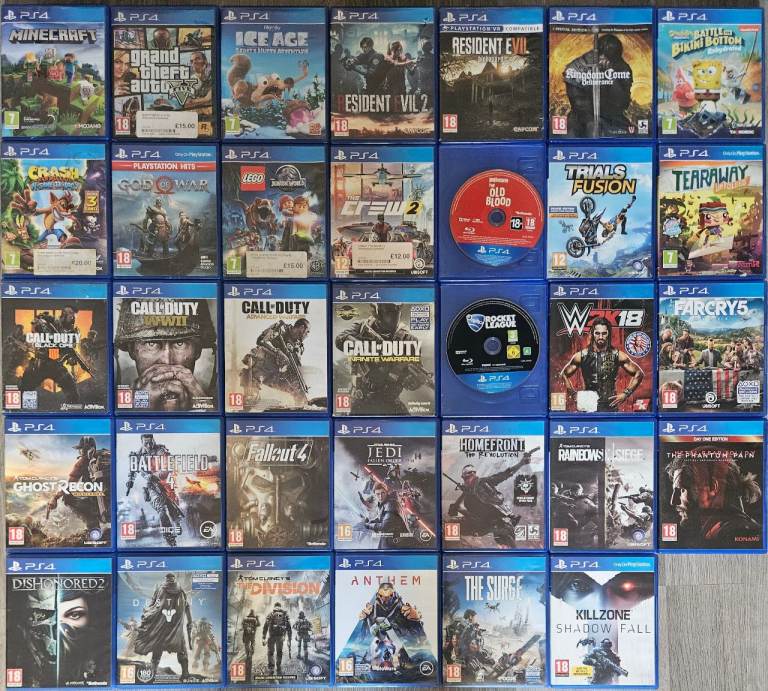 SONY PLAYSTATION 4 PS4 GAMES GTA 5 CALL OF DUTY BLACK OPS MINECRAFT LEGO CRASH RESIDENT EVIL