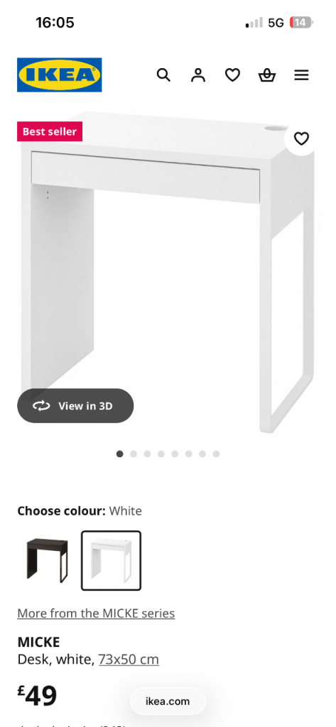 IKEA MICKE DESK