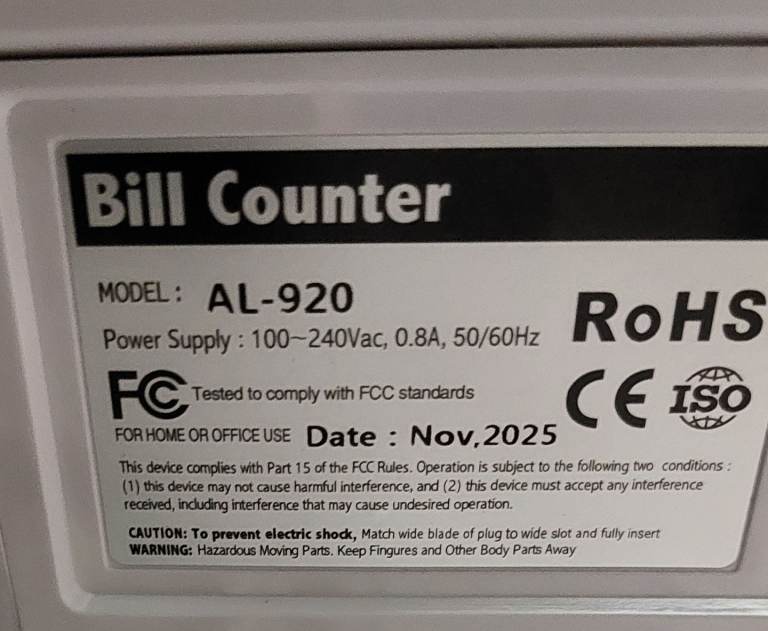 Al 920 Money counter.