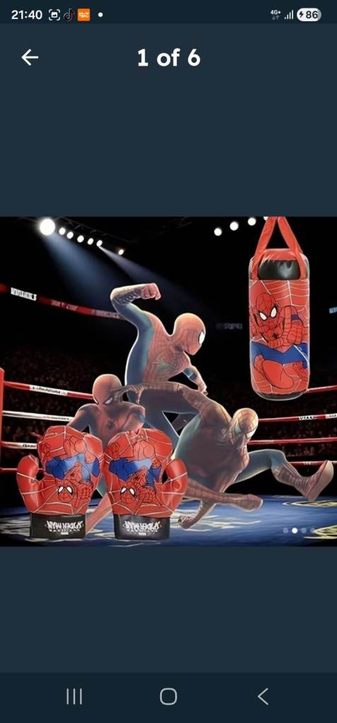 Kids Spiderman Punch Bag and Boxing Gloves Set – New
