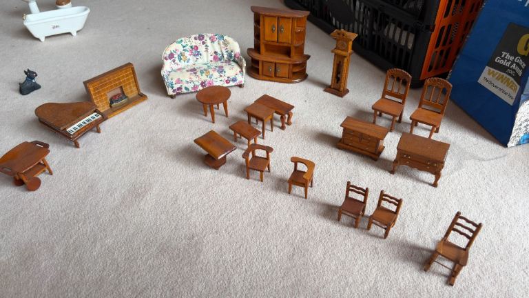 Doll house furniture, possibly Triang
