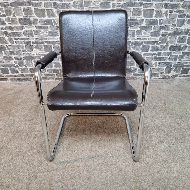 Cantilever Office/Visitor Chair with Faux Leather Seat