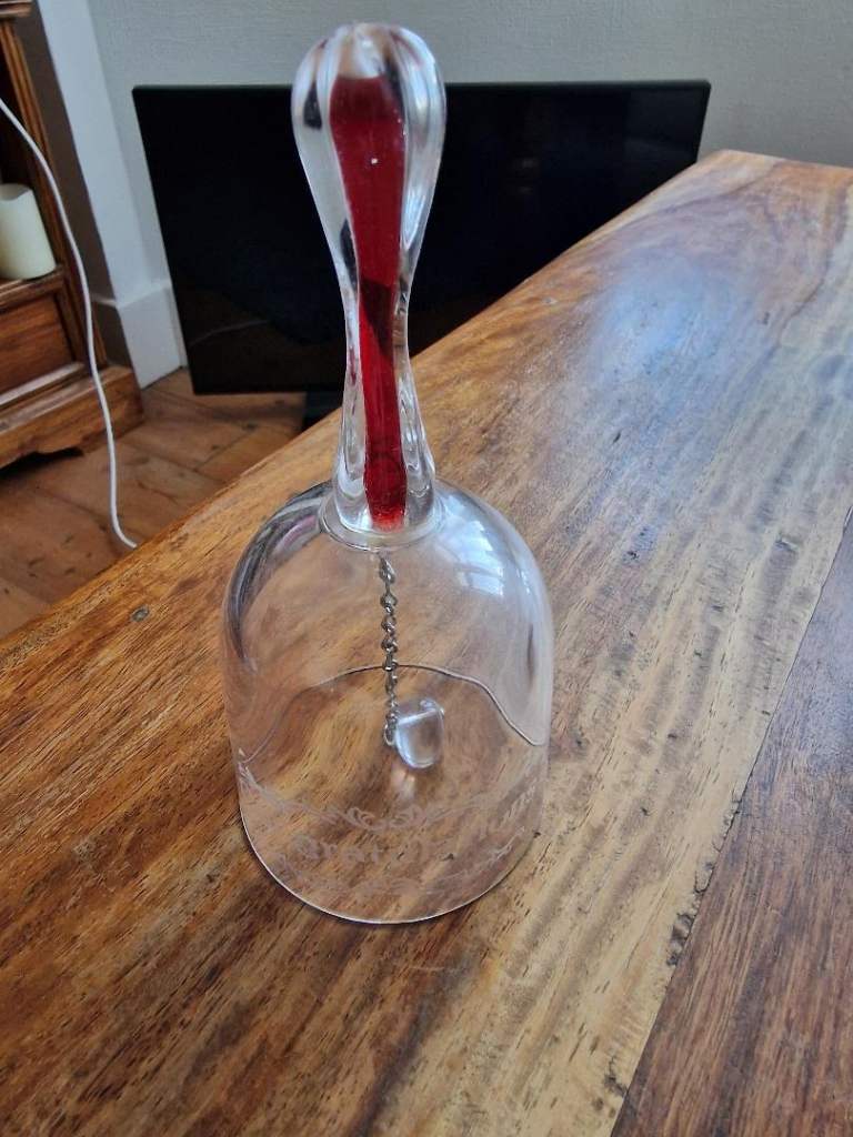 Congratulations Glass Bell with Red Handle – Good Condition