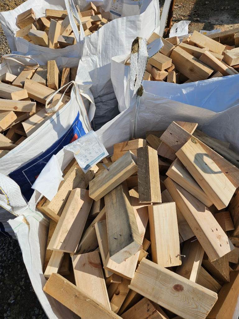 Dumpy bags of offcut timber