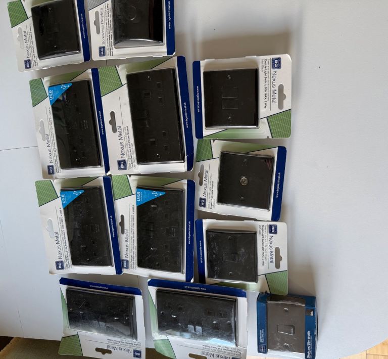 BG Nexus black sockets and switches