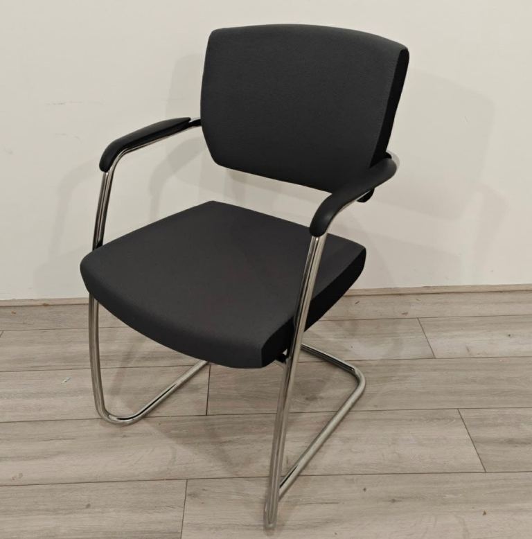 Senator Conference Chair, Graphite Fabric / Chrome Cantilever Frame