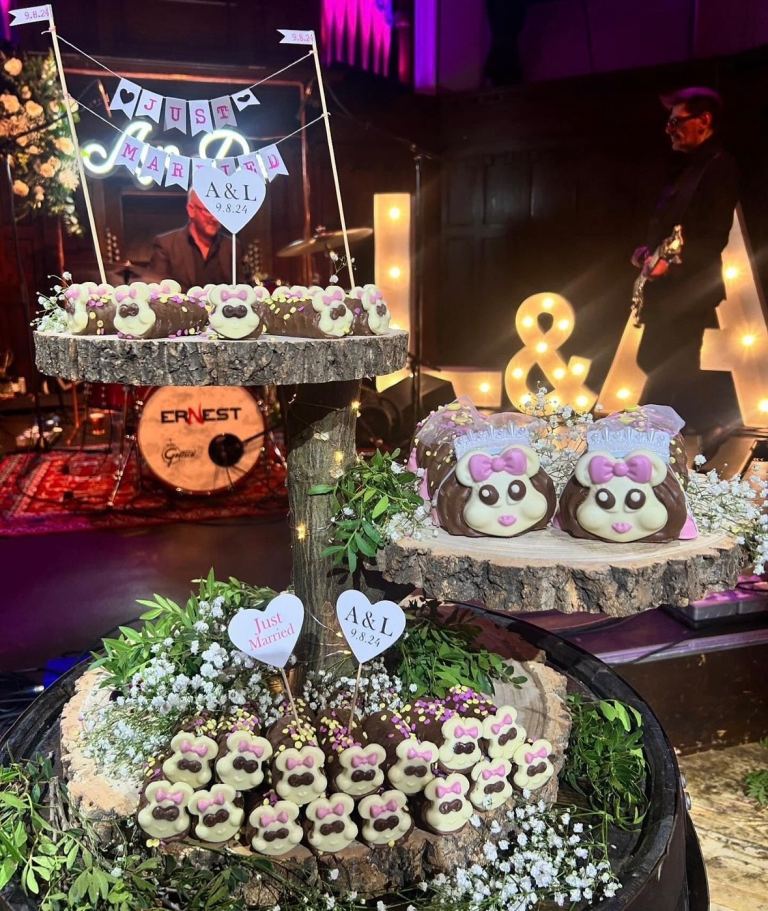 Wedding cake or food stand.