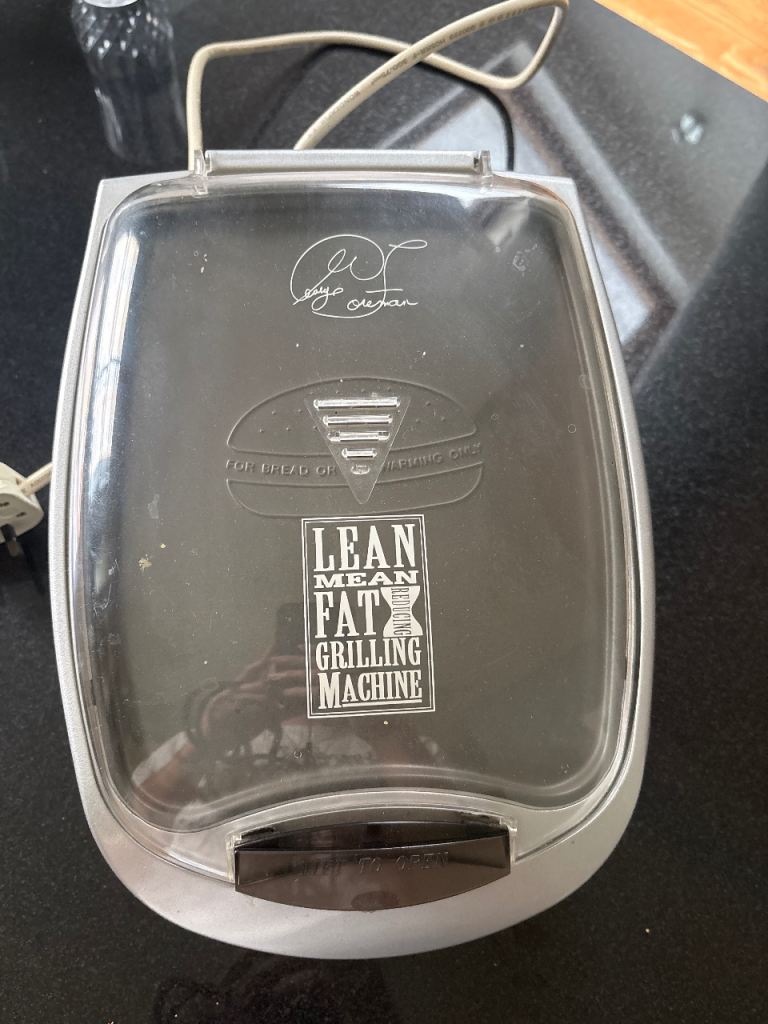 George Foreman Lean Mean Fat Grilling Machine – Silver, Good Condition