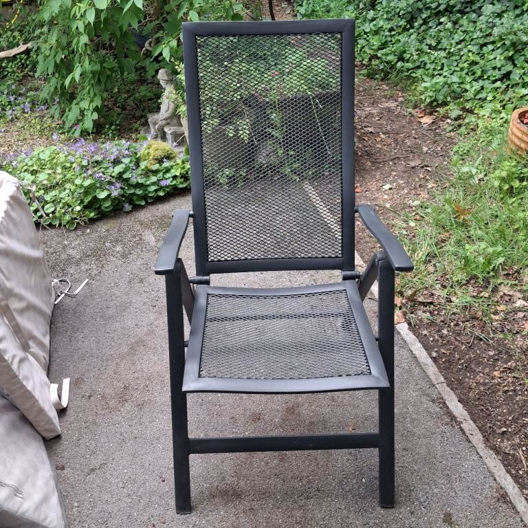 Metal Adjustable Garden / Patio Chairs & Seat Covers x 2 - Like new ...