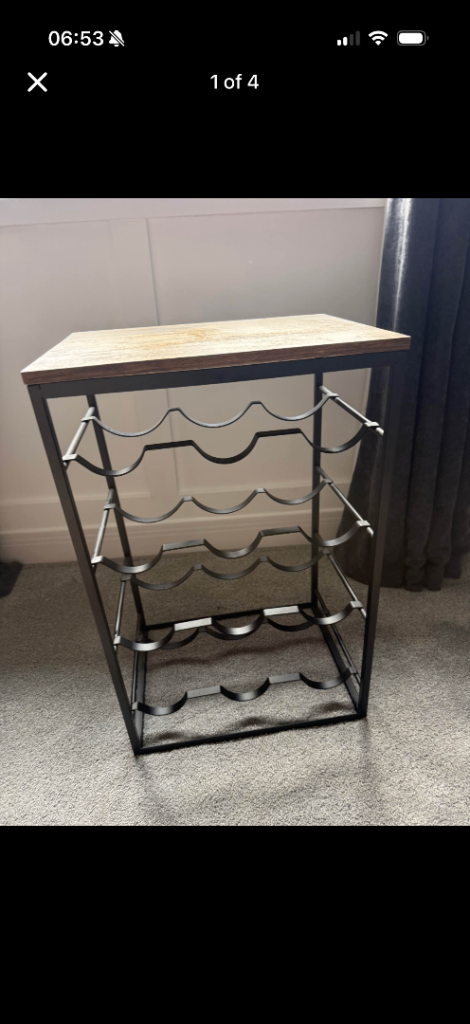 Metal and Wood Wine Rack table