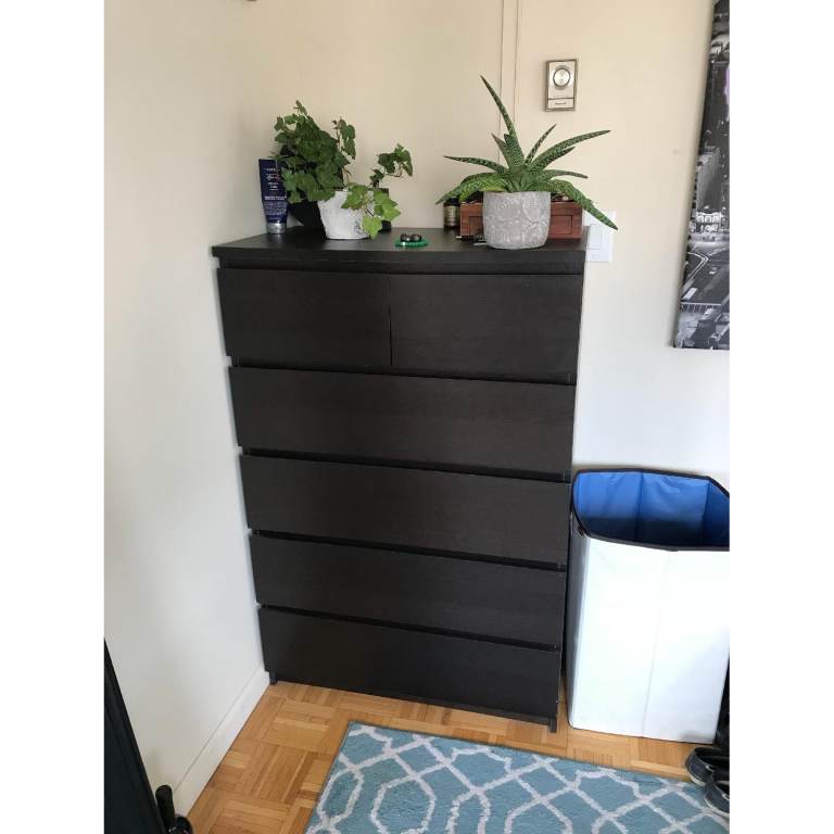 IKEA Black Chest of 6 Drawers – Good Condition