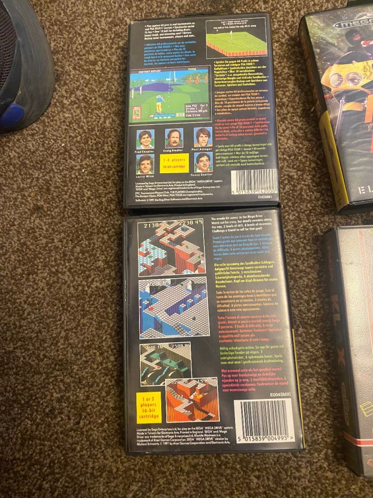 Sega Genesis Games Bundle - Klax, Road Rash II, PGA Tour Golf