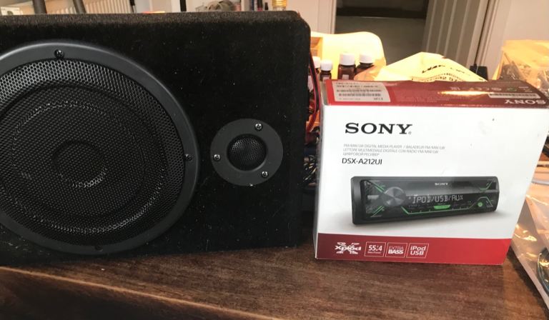 Car stereo and subwoofer