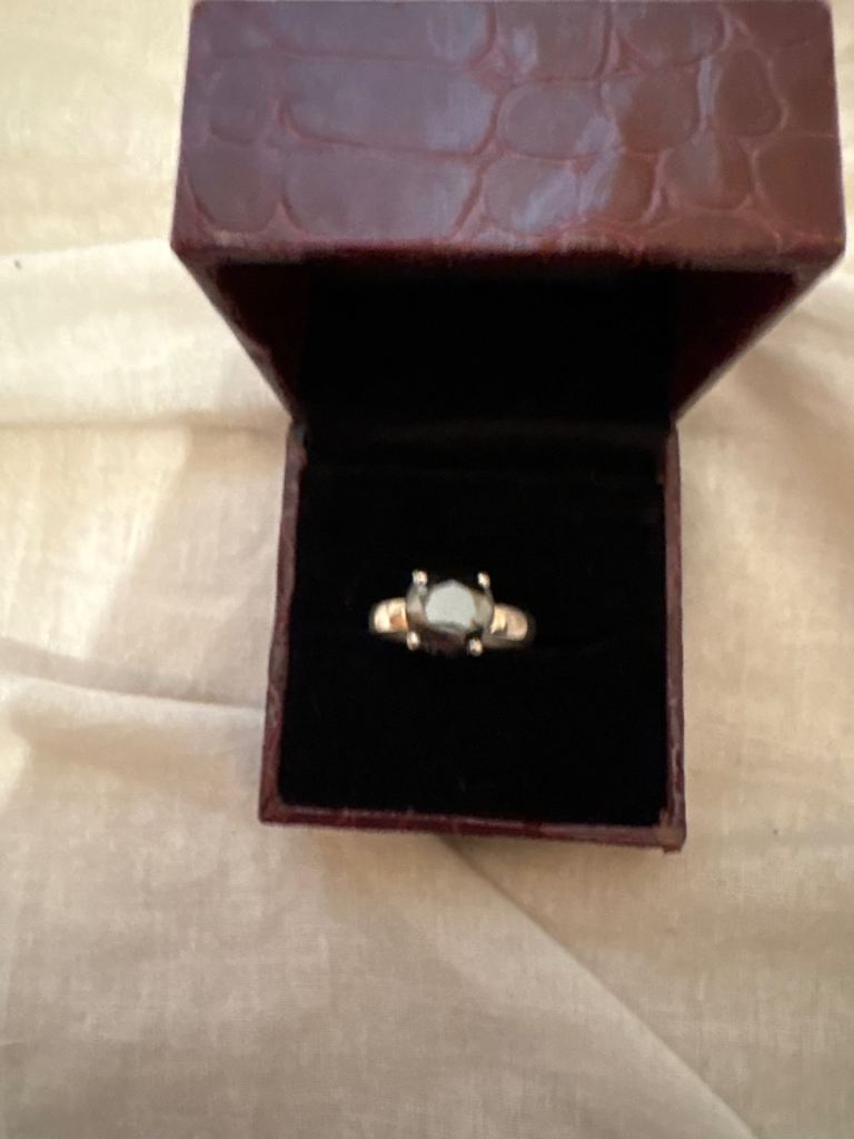 3.5ct Natural Black Diamond Ring Set In Silver 
