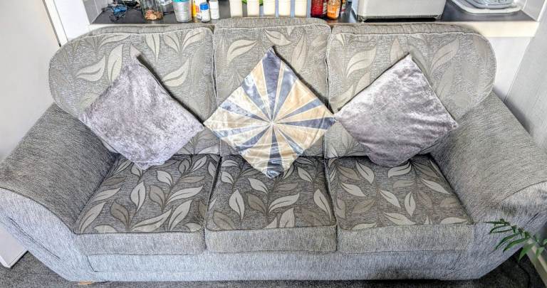 Grey three seater sofa 