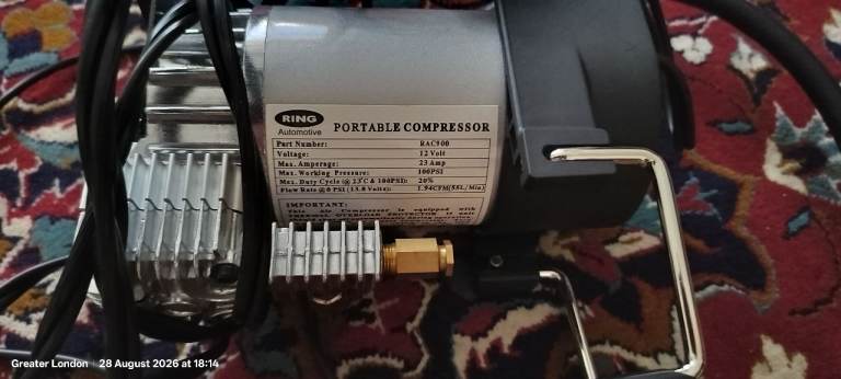 RING Automotive Portable RAC900 Compressor –  Unused / Good Condition with Accessories