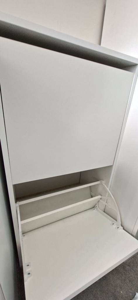 White 2 flip drawers storage cabinet 