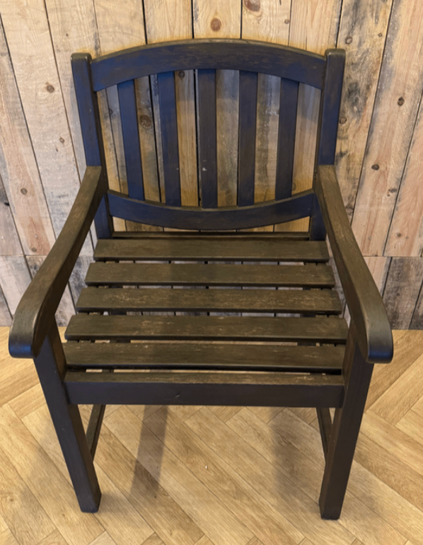 2x Wooden Garden Chairs with Arm Rests