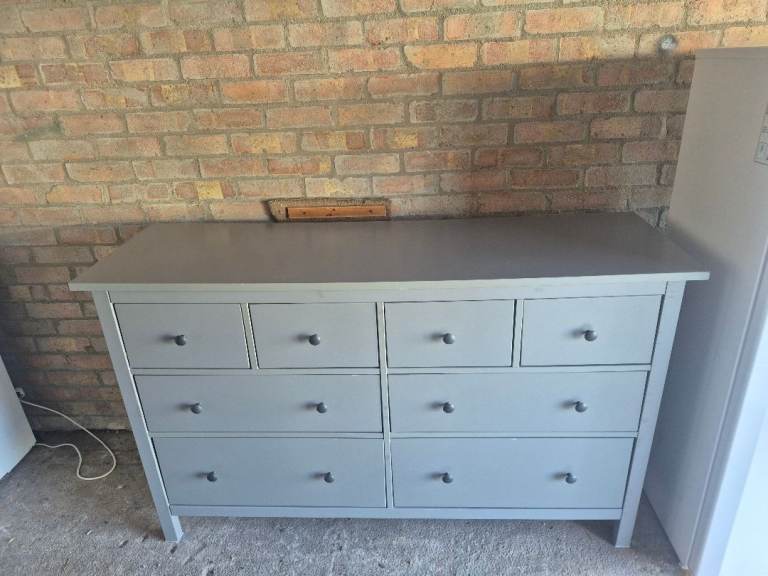 Grey ikea hemnes chest of drawers 
