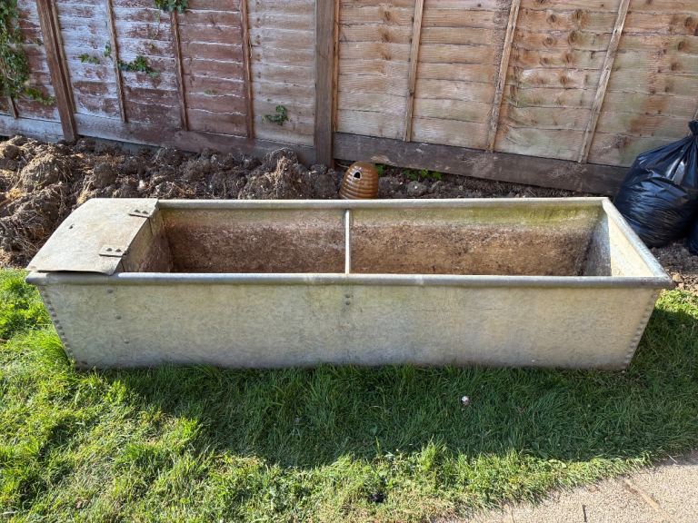 Galvanised metal water trough/ planter