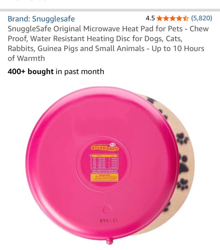 Snugglesafe microwave heat pad