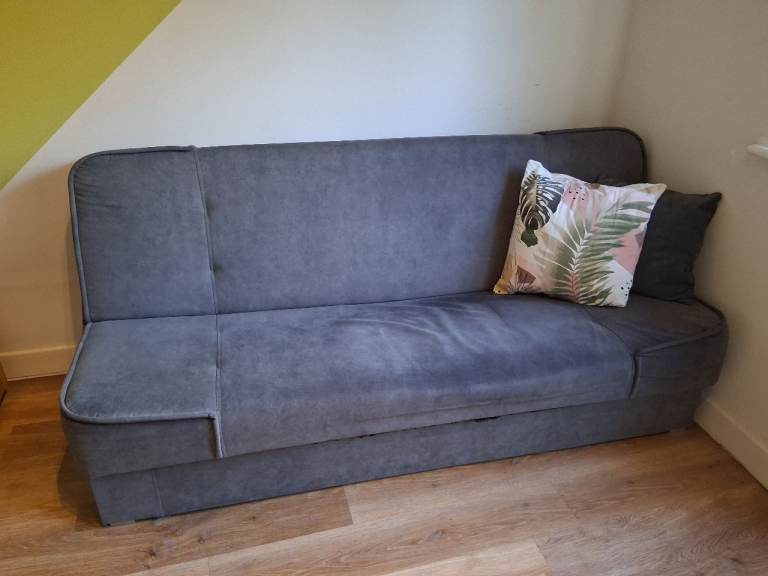 3-Seater Sofa Bed with Storage – Good Condition