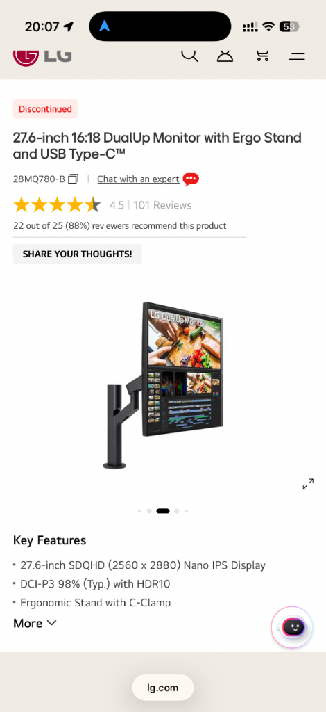 2x LG Dual UP Screen