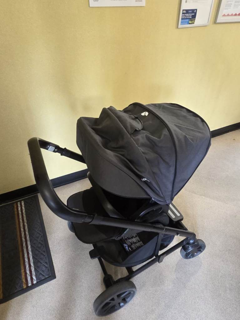 Joie Chrome pushchair carrier cot, adapters and wheel covers