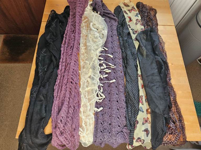 image for Bundle of 8 scarves / shawls / accessories £5