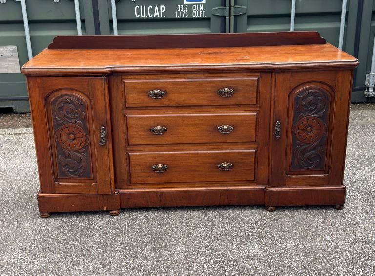 Retro Edwardian large solid wooden sideboard