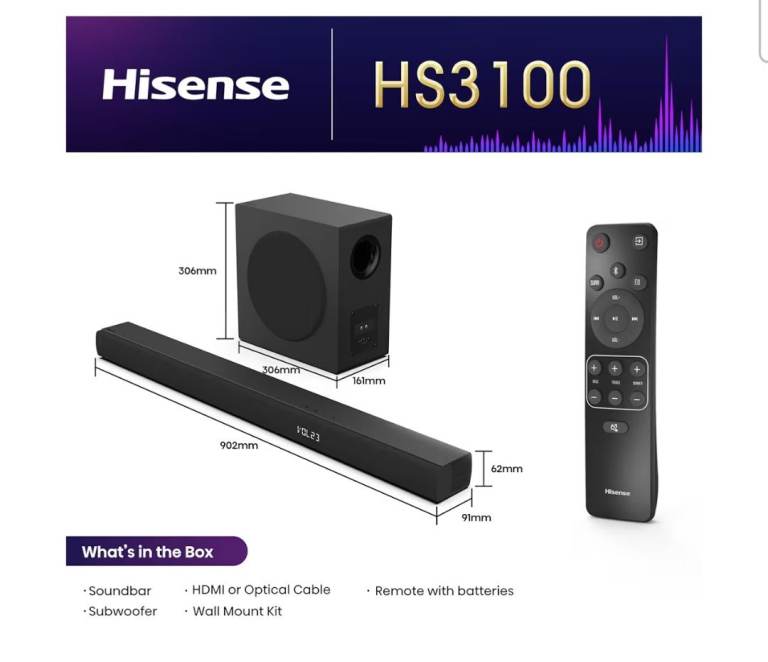 500 watt soundbar with sub