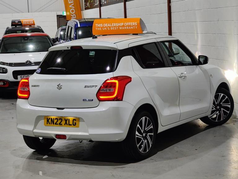 SUZUKI SWIFT; 1.2 PETROL HYBRID; 82BHP; SZ-L; 5 DOOR; MANUAL; WHITE; 57.9 MPG;