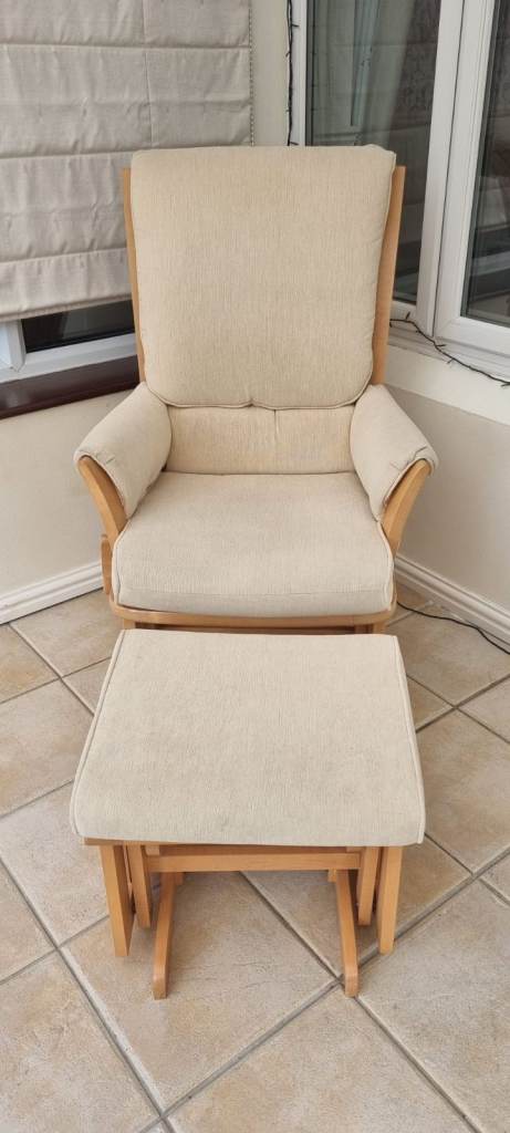 Multi Position Dutalier Glider/Rocking Chair and Footstool