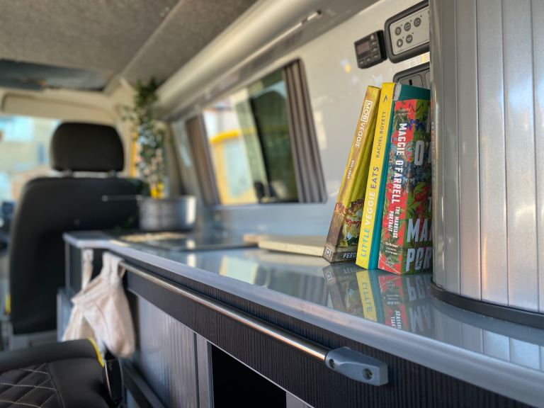 Professionally converted VW T5 with pop-top called "Bee"