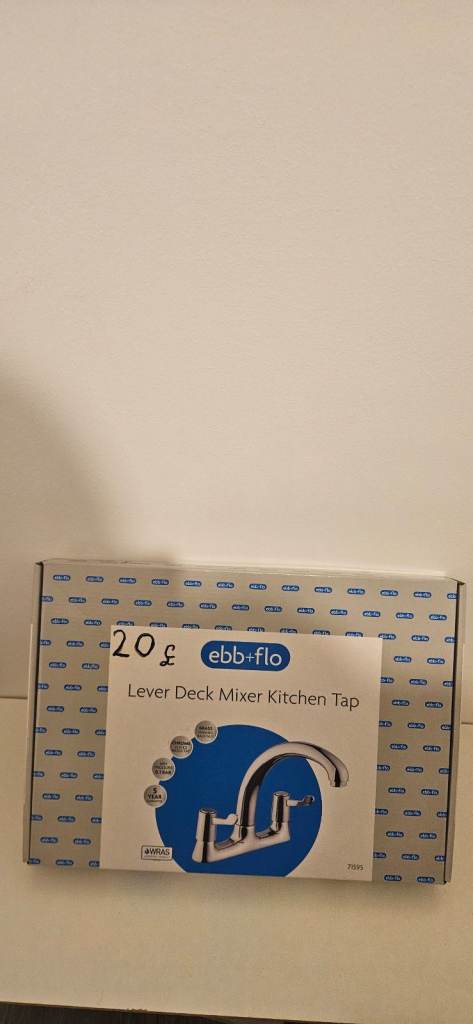 NEW Ebb-Flo Lever Deck Mixer Kitchen Tap - Chrome
