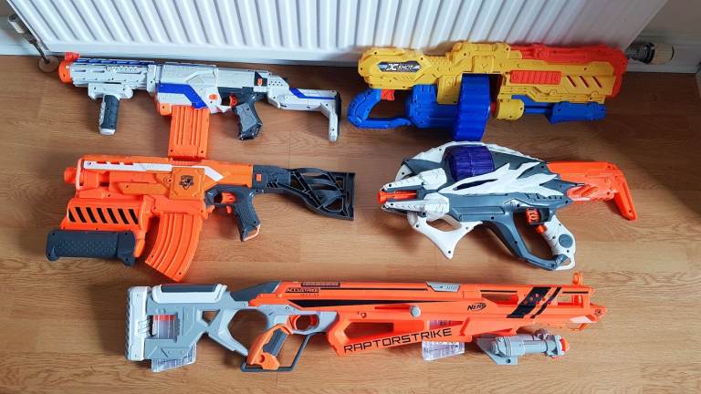 Large collection of Nerf, X-shot and other blasters