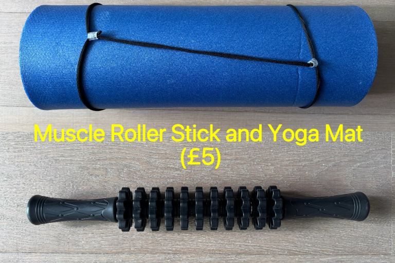 Yoga Mat and Muscle Roller Stick