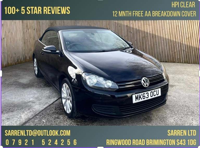 2013 Volkswagen Golf 1.6 TDI BlueMotion Tech SE Cabriolet Euro 5 (s/s) 2dr CONVERTIBLE Diesel Manual