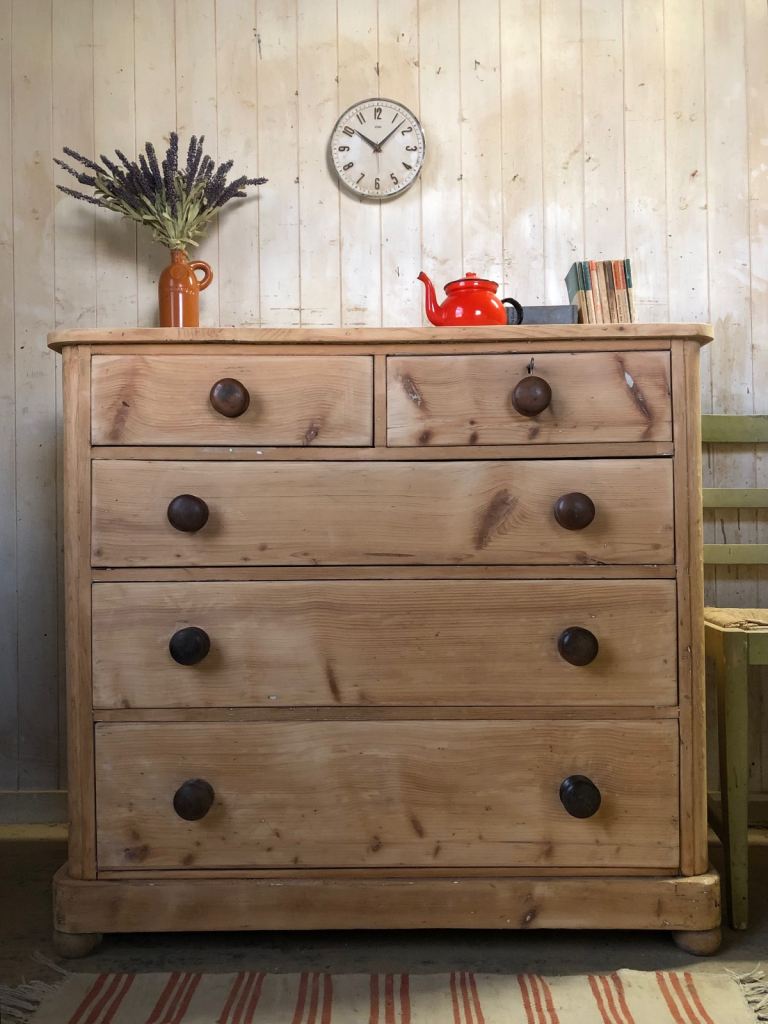 Victorian stripped pine farmhouse chest of drawers free local delivery