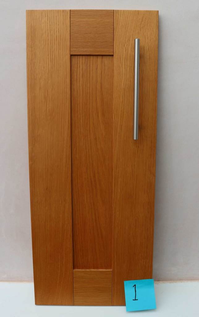 6 Solid Oak Shaker Kitchen Doors & Brushed Stainless Steel Handles- ideal for Renovation / Upcycling