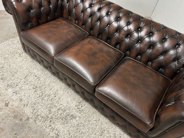 PAIR OF CHESTERFIELD 3 SEATER CLUB SOFAS DELIVERY AVAILABLE 