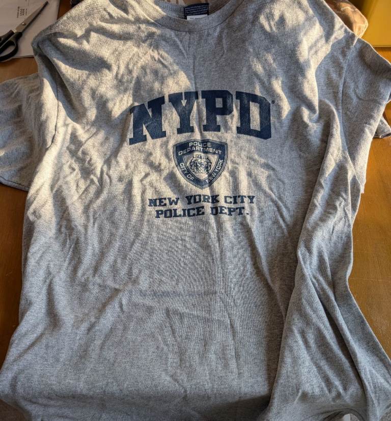 New York Police Dept. (NYPD) T-Shirt Grey Brand New With Tags (BNWT) Size XL 