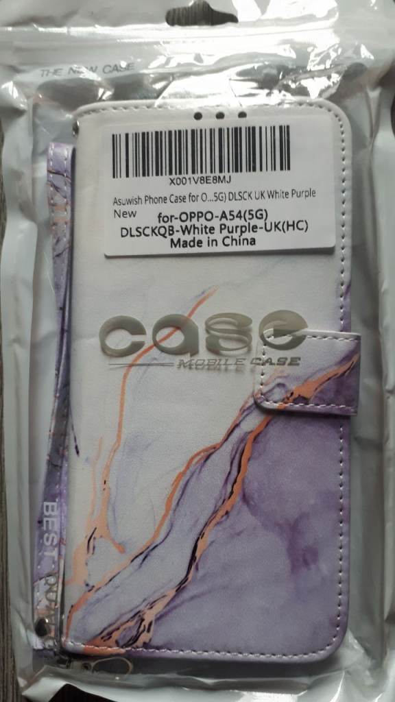 New OPPO A54(5G) Phone Case – White Purple Marble
