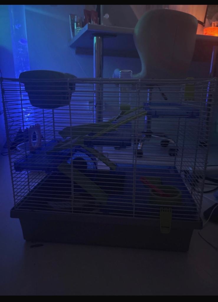 3story hamster cage with toys 