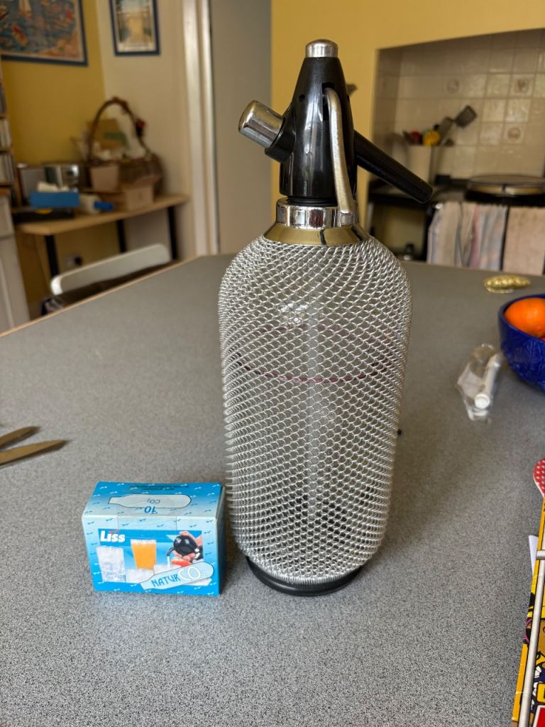 Vintage Soda Siphon with Mesh Casing – As Good As New